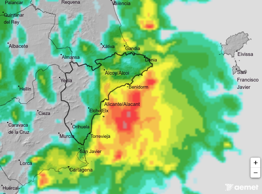 Aviso naranja por lluvias y tormentas
